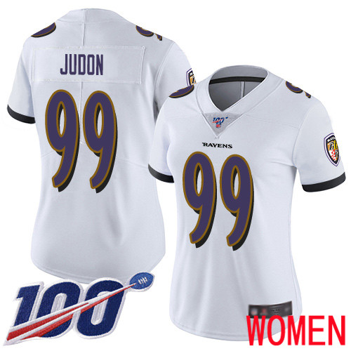 Baltimore Ravens Limited White Women Matt Judon Road Jersey NFL Football #99 100th Season Vapor Untouchable->women nfl jersey->Women Jersey